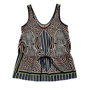 Clover Canyon Abstract Geometric Print Drawstring Waist Tank Top Size S - W342
